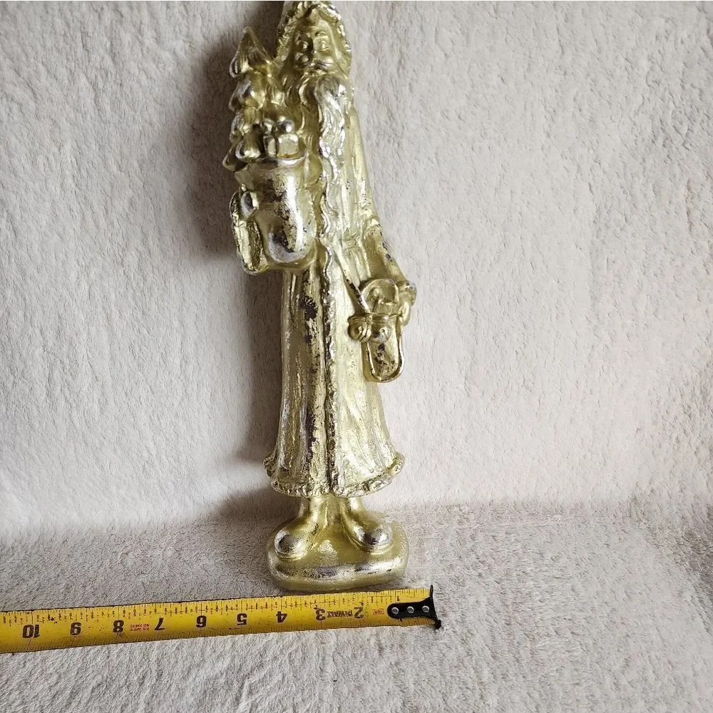New shimmered Santa with Bag and Christmas tree Figurine 15 in long